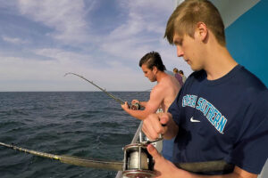 catching fish on fishing charter destin